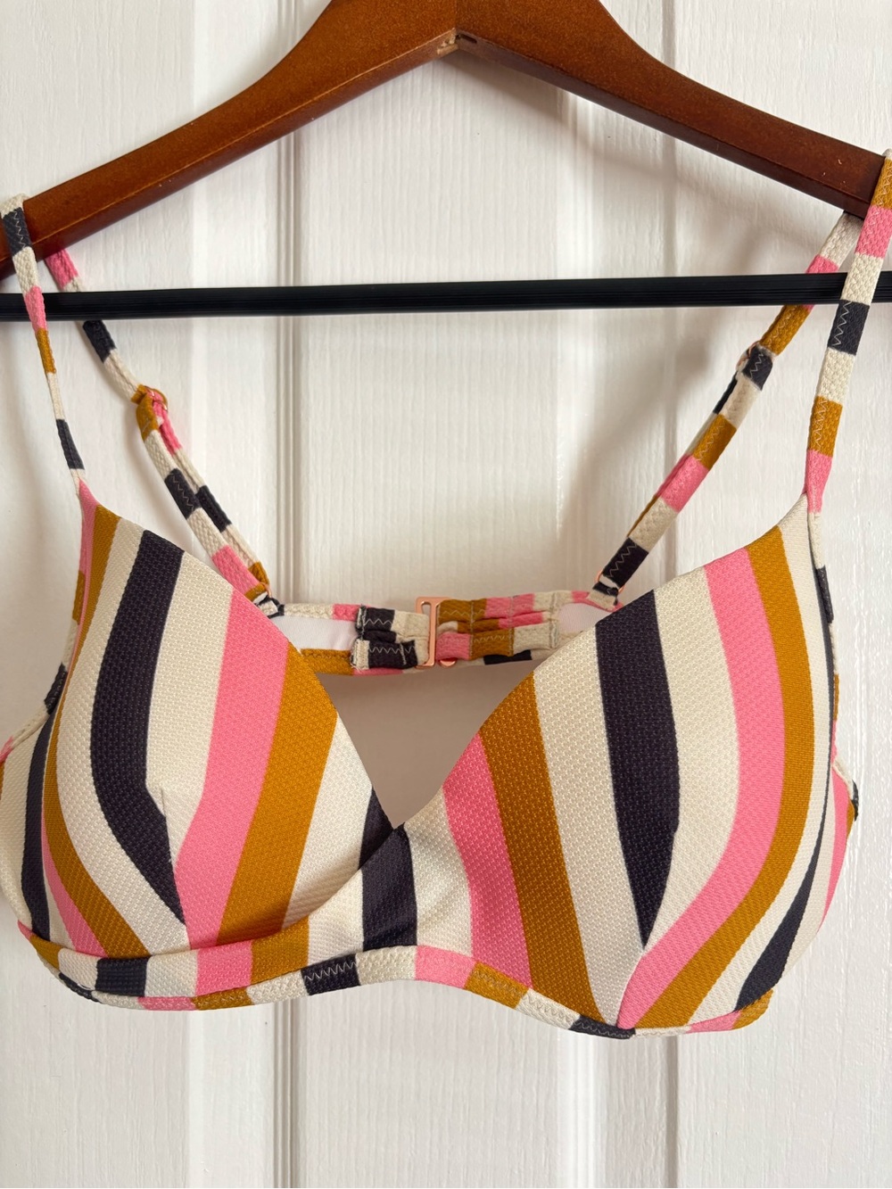 EUC- S&S Striped Bikini Top in Pink, Mustard, Blue,Cream, wore once!